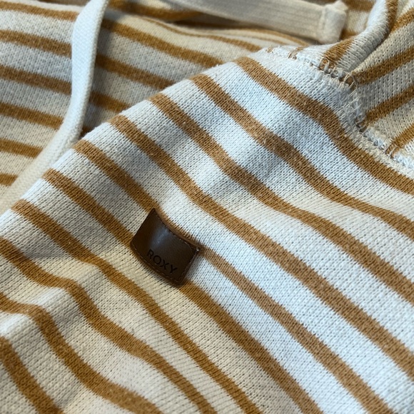 Roxy Striped Cream and Yellow Hoodie Sweatshirt - Picture 6 of 6